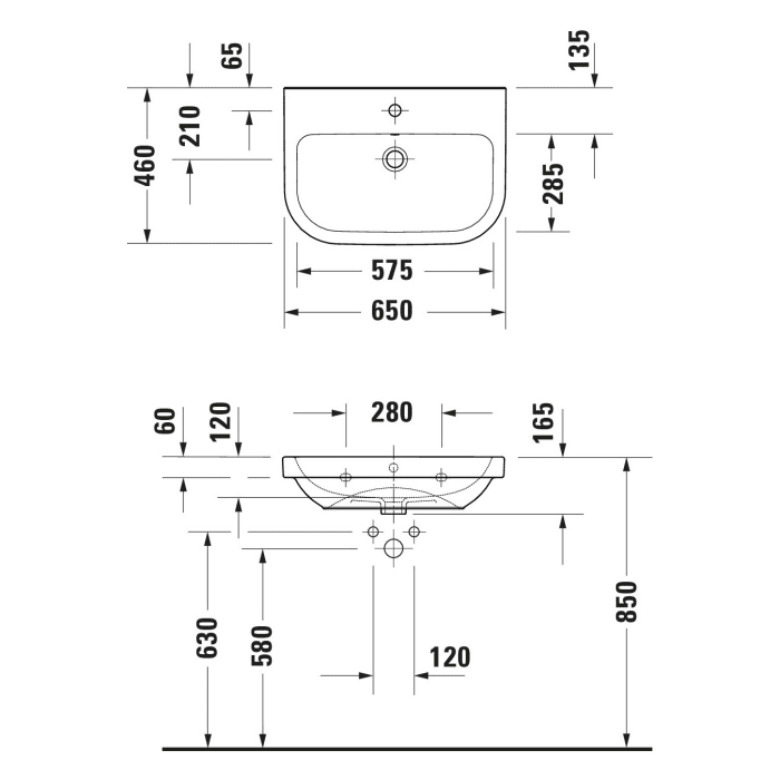 Duravit D-Code Waschtisch 65 cm