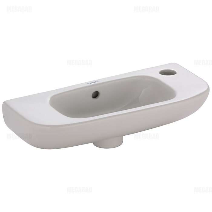 Duravit D-Code Handwaschbecken 50 cm 1 Hahnloch rechts durchgestochen