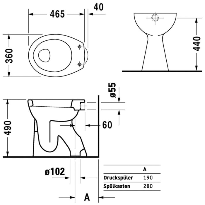 Duravit Design Classics Stand WC Duraplus Sudan 50,5 cm