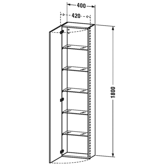 Duravit DuraStyle Hochschrank 40 x 24 x 180 cm Türanschlag links