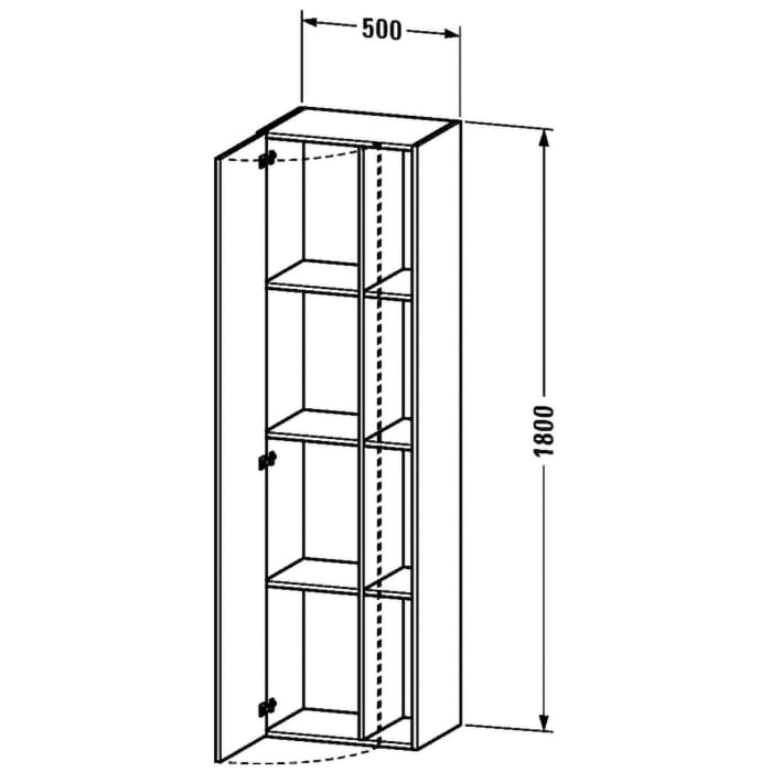 Duravit Durastyle Hochschrank 50 x 36 x 180 cm Türanschlag links