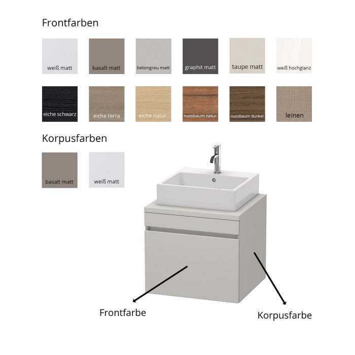 Duravit Durastyle Waschtischunterbau 115 cm, mit 1 Auszug, Bi-Color