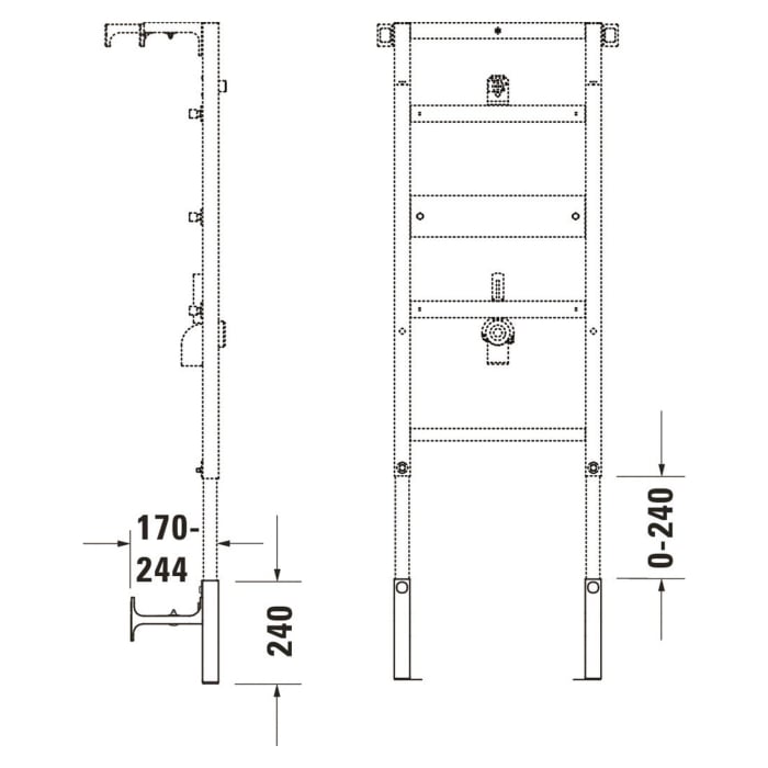 Duravit DuraSystem Verlängerungs-Set 24 cm, pulverbeschichtet