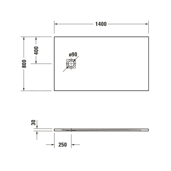Duravit Sustano Duschwanne 140 x 80 cm