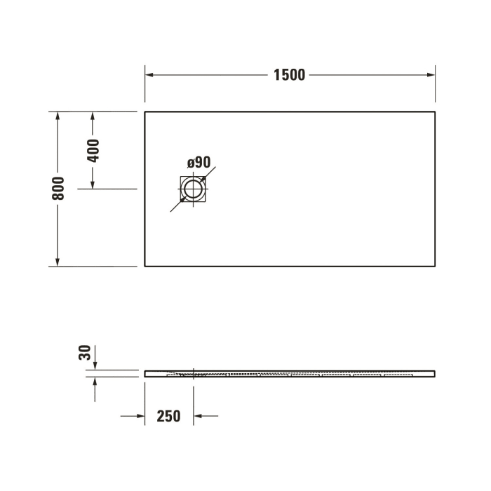 Duravit Sustano Duschwanne 150 x 80 cm