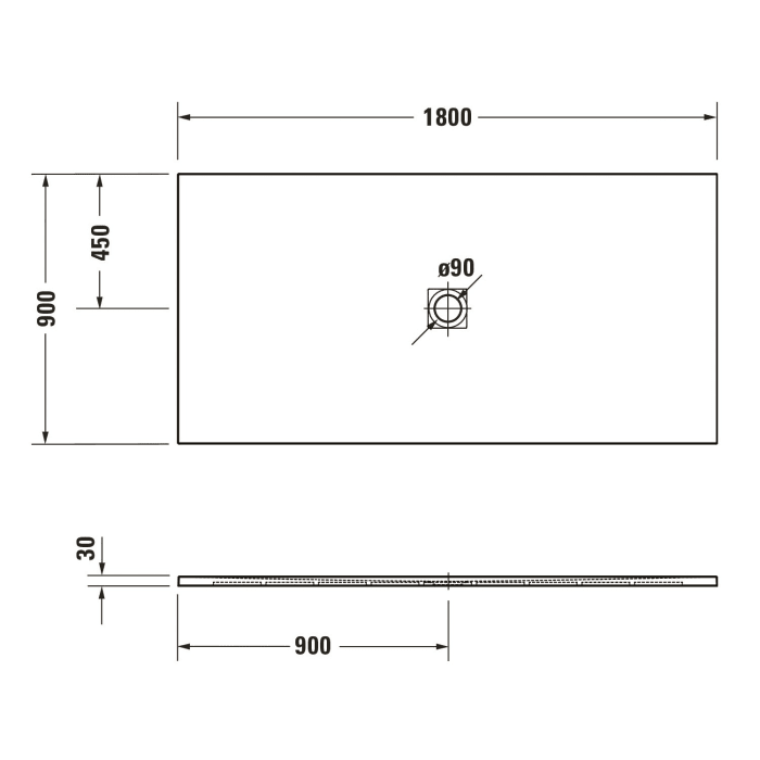 Duravit Sustano Duschwanne 180 x 90 cm