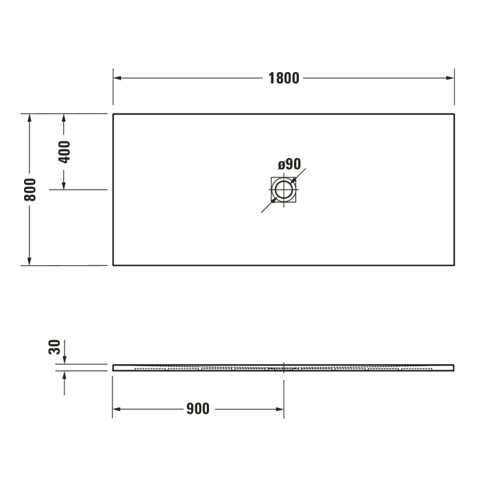 Duravit Sustano Duschwanne 180 x 80 cm