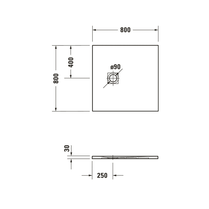Duravit Sustano Duschwanne 80 x 80 cm