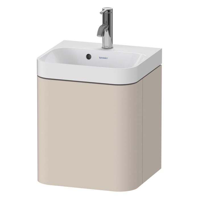 Duravit Happy D.2 Plus c-shaped Waschtisch mit 1 Hahnloch, mit Unterschrank Tür links, 40 x 36 cm