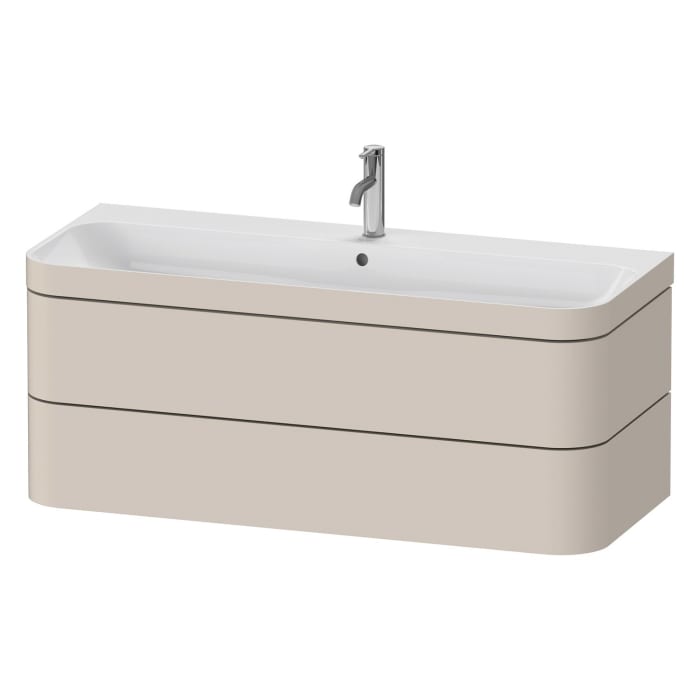 Duravit Happy D.2 Plus c-bonded Waschtisch mit 1 Hahnloch, mit Unterschrank 117,5 x 49 cm