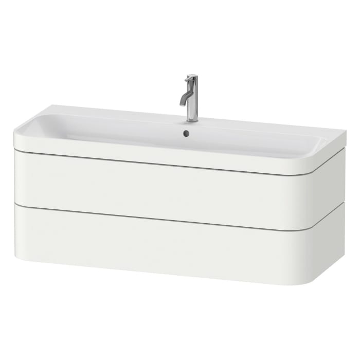 Duravit Happy D.2 Plus c-bonded Waschtisch mit 1 Hahnloch, mit Unterschrank 117,5 x 49 cm