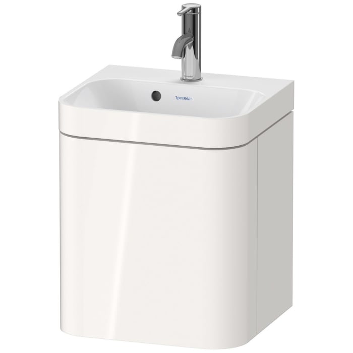 Duravit Happy D.2 Plus c-bonded Waschtisch mit 1 Hahnloch, mit Unterschrank Tür links, 40 x 36 cm