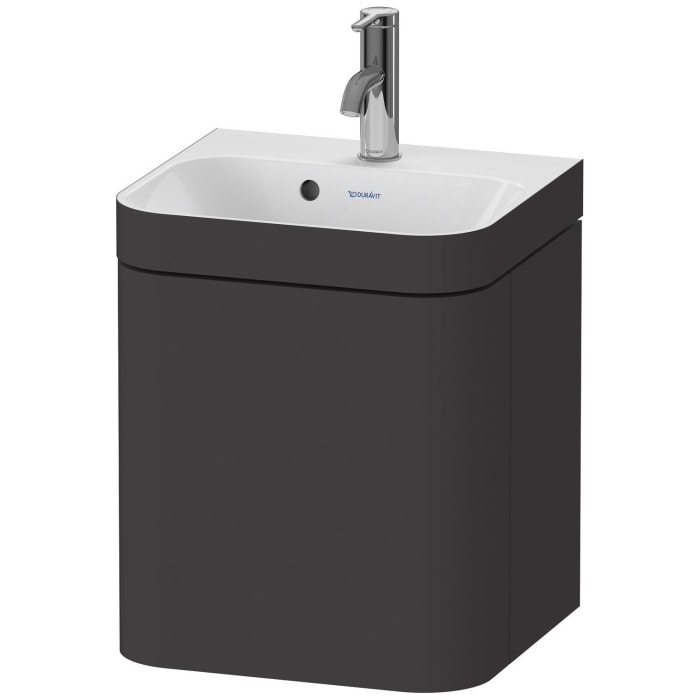 Duravit Happy D.2 Plus c-bonded Waschtisch mit 1 Hahnloch, mit Unterschrank Tür rechts, 40 x 36 cm
