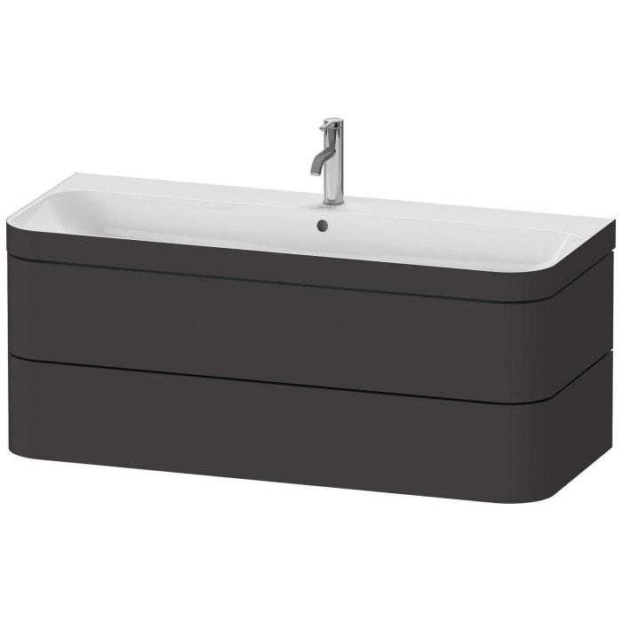Duravit Happy D.2 Plus c-bonded Waschtisch mit 1 Hahnloch, mit Unterschrank 117,5 x 49 cm