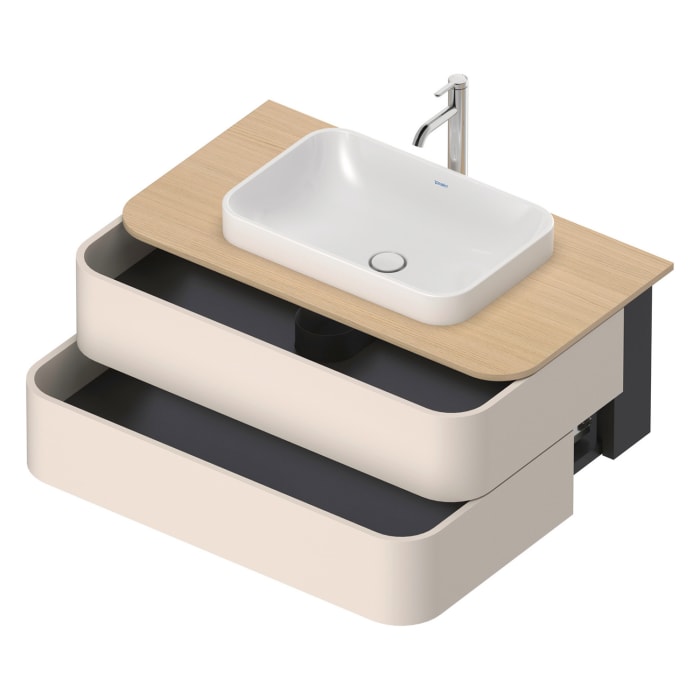 Duravit Happy D.2 Plus Waschtischunterschrank mit 2 Schubkästen, 100 x 40,8 cm, für Konsole