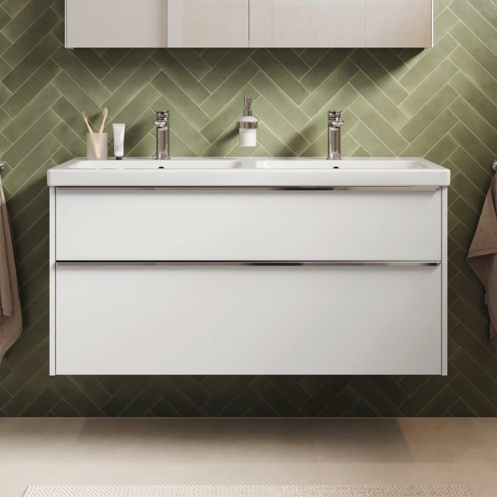 Duravit Joviva Keramik-Doppelwaschtisch mit Unterschrank 120 cm
