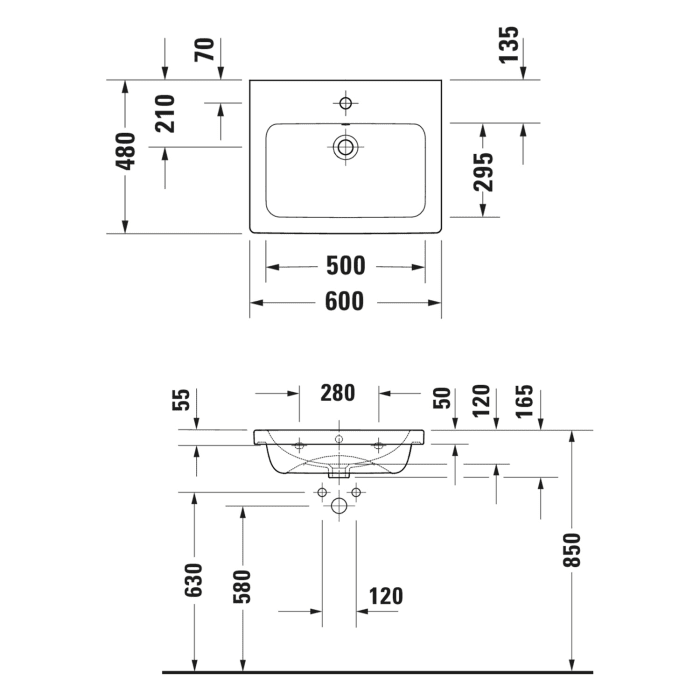 Duravit Joviva Keramik-Waschtisch mit Unterschrank 60 cm