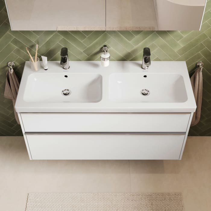 Duravit Joviva Keramik-Doppelwaschtisch mit Unterschrank 120 cm