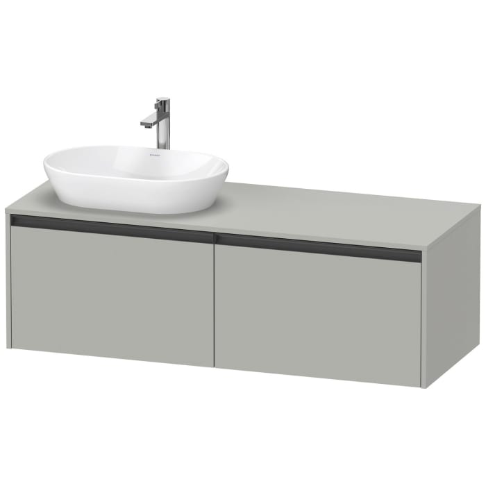 Duravit Ketho.2 Konsolenwaschtischunterbau wandhängend, 2 Auszüge, Becken links, 140 cm