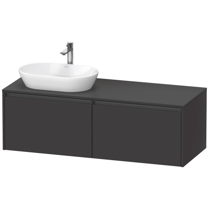 Duravit Ketho.2 Konsolenwaschtischunterbau wandhängend, 2 Auszüge, Becken links, 140 cm