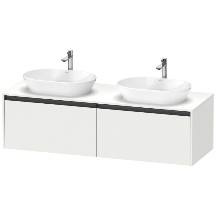 Duravit Ketho.2 Konsolenwaschtischunterbau wandhängend, 2 Auszüge, Becken beidseitig, 160 cm