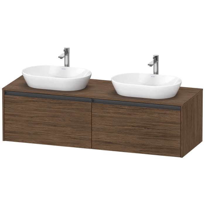 Duravit Ketho.2 Konsolenwaschtischunterbau wandhängend, 2 Auszüge, Becken beidseitig, 160 cm