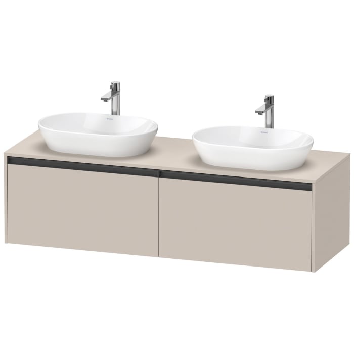 Duravit Ketho.2 Konsolenwaschtischunterbau wandhängend, 2 Auszüge, Becken beidseitig, 160 cm