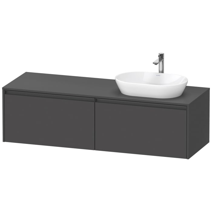 Duravit Ketho.2 Konsolenwaschtischunterbau wandhängend, 2 Auszüge, Becken rechts, 160 cm