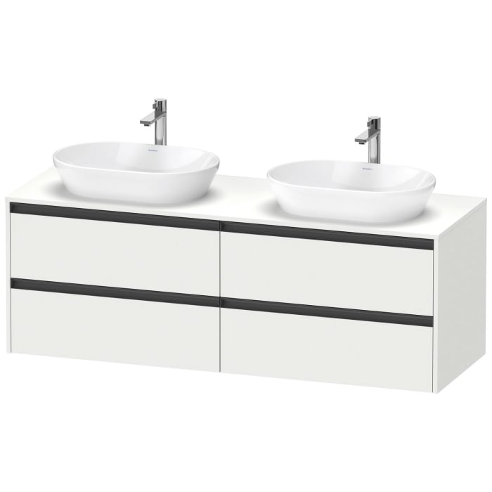 Duravit Ketho.2 Konsolenwaschtischunterbau wandhängend, 4 Auszüge, Becken beidseitig, 160 cm