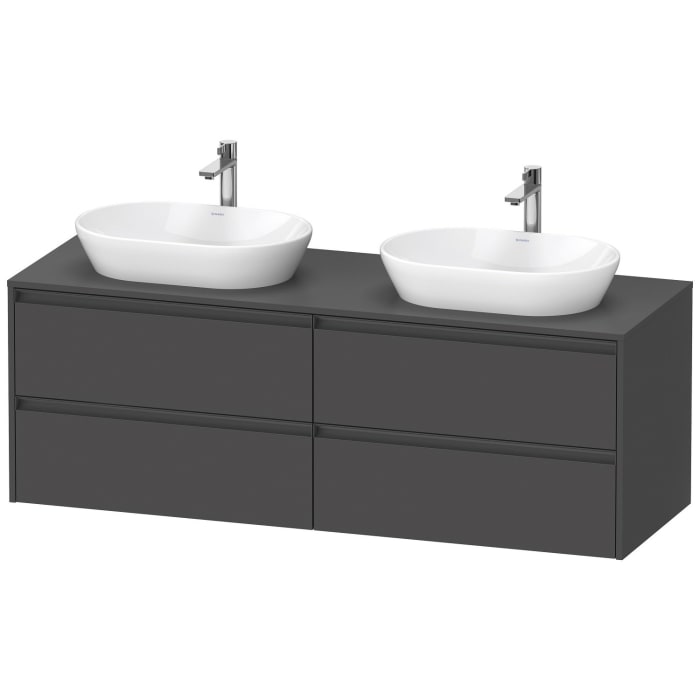Duravit Ketho.2 Konsolenwaschtischunterbau wandhängend, 4 Auszüge, Becken beidseitig, 160 cm