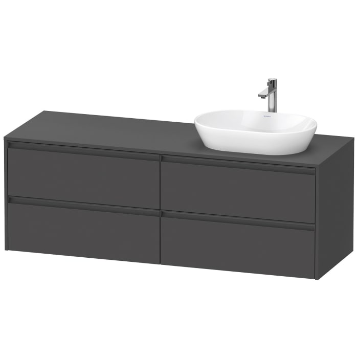 Duravit Ketho.2 Konsolenwaschtischunterbau wandhängend, 4 Auszüge, Becken rechts, 160 cm