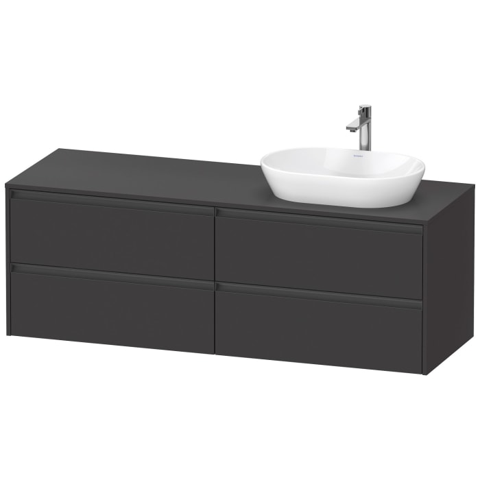 Duravit Ketho.2 Konsolenwaschtischunterbau wandhängend, 4 Auszüge, Becken rechts, 160 cm