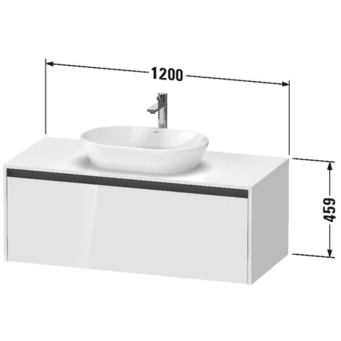 Duravit Ketho.2 Konsolenwaschtischunterbau wandhängend, 1 Auszug, 120 cm