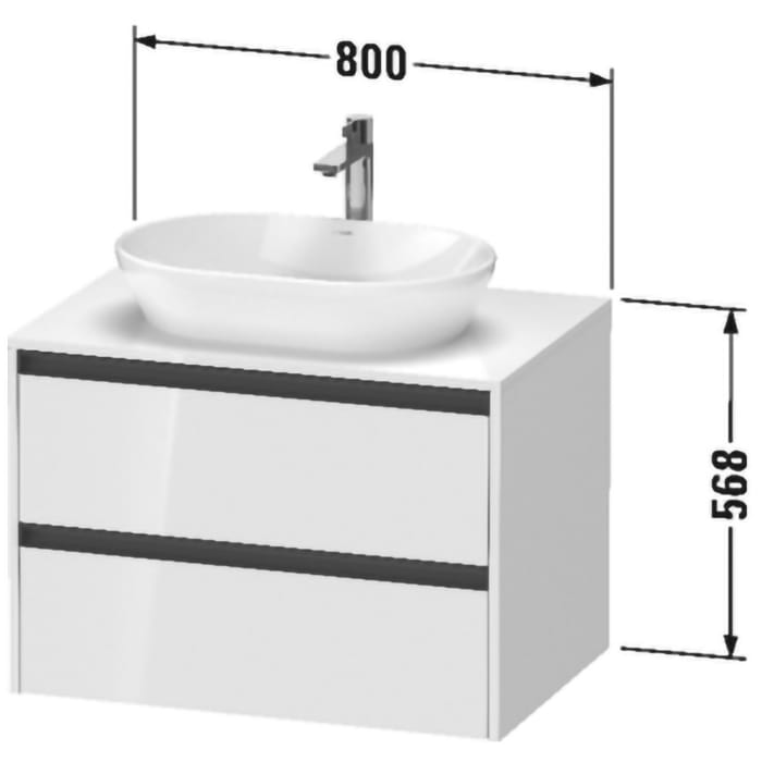 Duravit Ketho.2 Konsolenwaschtischunterbau wandhängend, 2 Auszüge, 80 cm