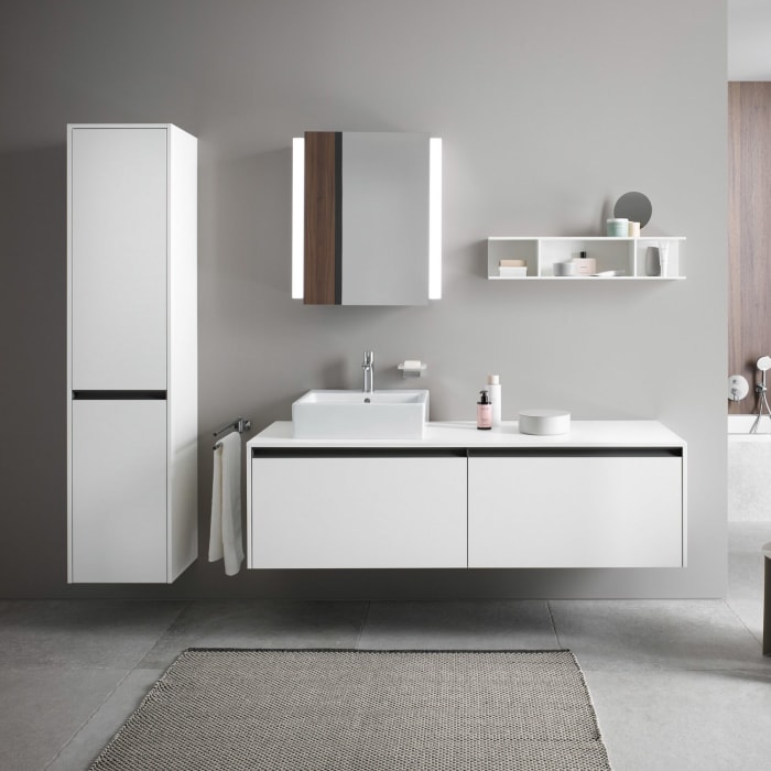 Duravit Ketho.2 Spiegelschrank, Türanschlag links, mit Waschplatzbeleuchtung, 60 cm