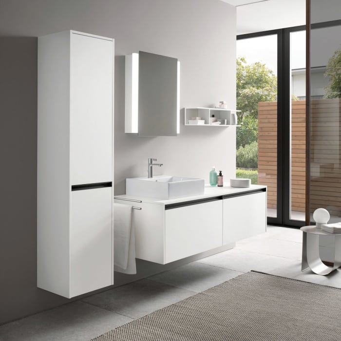 Duravit Ketho.2 Spiegelschrank, Türanschlag links, mit Waschplatzbeleuchtung, 60 cm