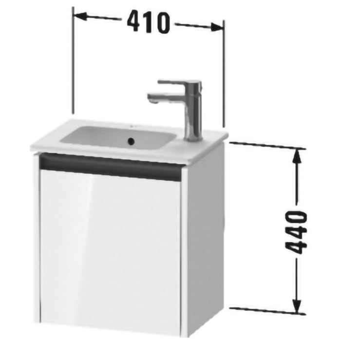 Duravit Ketho.2 Waschtischunterbau wandhängend, 1 Tür, Türanschlag rechts, 41 cm