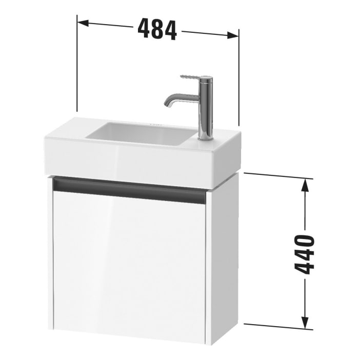 Duravit Ketho.2 Waschtischunterbau wandhängend, 1 Tür, Türanschlag links, 48,4 cm