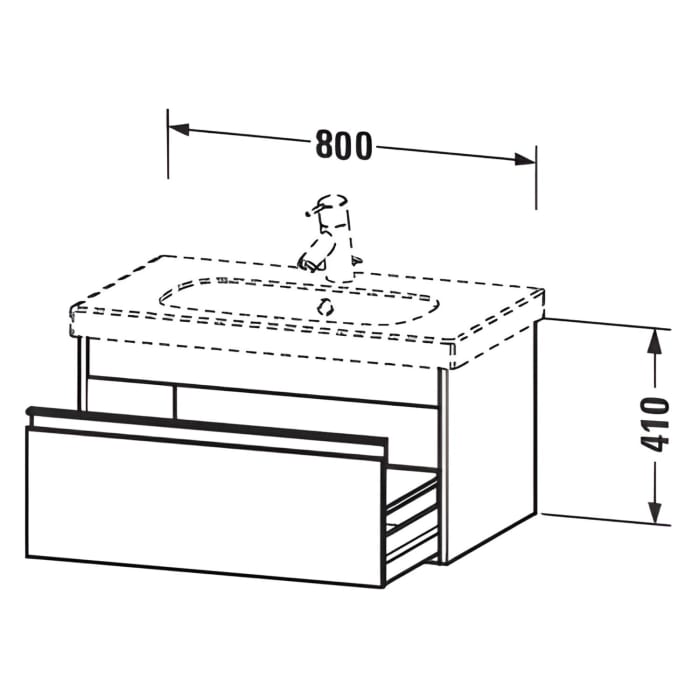 Duravit Ketho Waschtischunterbau für D-Code Möbelwaschtisch 85 cm, 1 Auszug