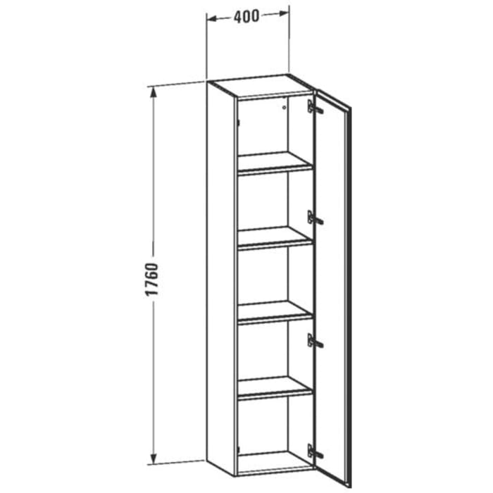 Duravit L-Cube Hochschrank 40 x 36,3 x 176 cm, Anschlag rechts