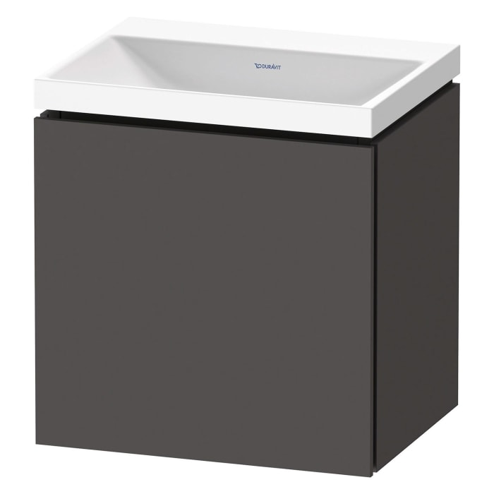 Duravit L-Cube c-shaped Möbelset mit Waschtisch ohne Hahnloch und Unterbau mit 1 Tür links, 45 x 48 cm