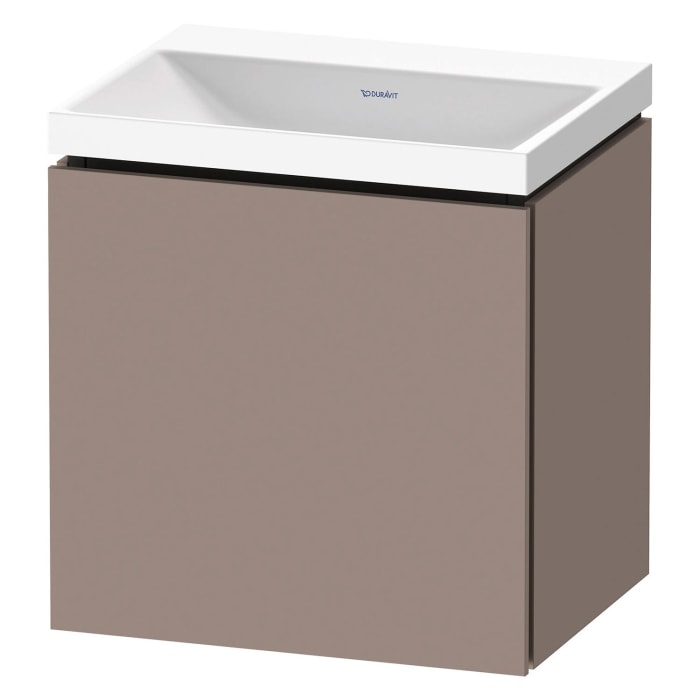 Duravit L-Cube c-shaped Möbelset mit Waschtisch ohne Hahnloch und Unterbau mit 1 Tür rechts, 45 x 48 cm