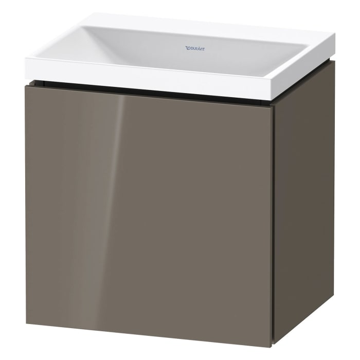 Duravit L-Cube c-shaped Möbelset mit Waschtisch ohne Hahnloch und Unterbau mit 1 Tür rechts, 45 x 48 cm