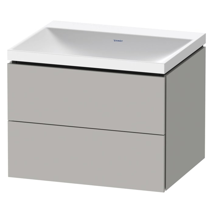 Duravit L-Cube c-shaped Möbelset mit Waschtisch ohne Hahnloch und Unterbau mit 2 Auszüge, 60 x 48 cm