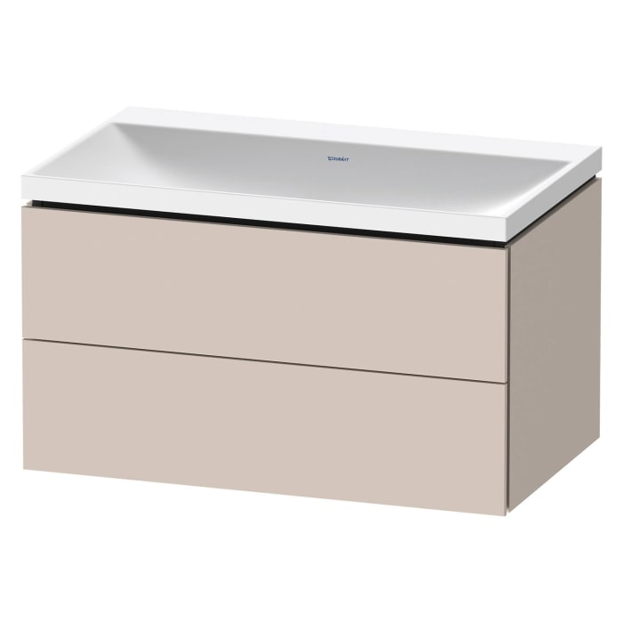 Duravit L-Cube c-shaped Möbelset mit Waschtisch ohne Hahnloch und Unterbau mit 2 Auszüge, 80 x 48 cm