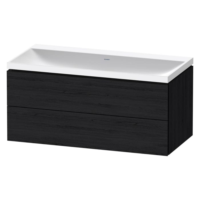 Duravit L-Cube c-shaped Möbelset mit Waschtisch ohne Hahnloch und Unterbau mit 2 Auszüge, 100 x 48 cm
