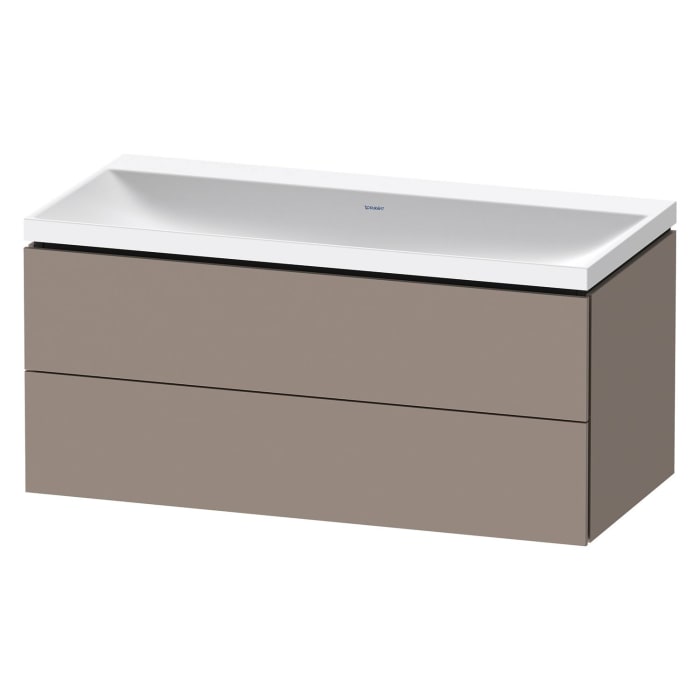 Duravit L-Cube c-shaped Möbelset mit Waschtisch ohne Hahnloch und Unterbau mit 2 Auszüge, 100 x 48 cm