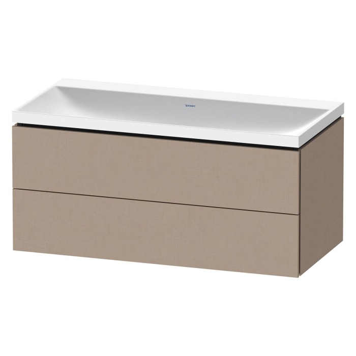 Duravit L-Cube c-shaped Möbelset mit Waschtisch ohne Hahnloch und Unterbau mit 2 Auszüge, 100 x 48 cm