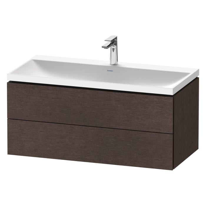 Duravit L-Cube c-shaped Möbelset mit Waschtisch mit 1 Hahnloch und Unterbau mit 2 Auszüge, 100 x 48 cm