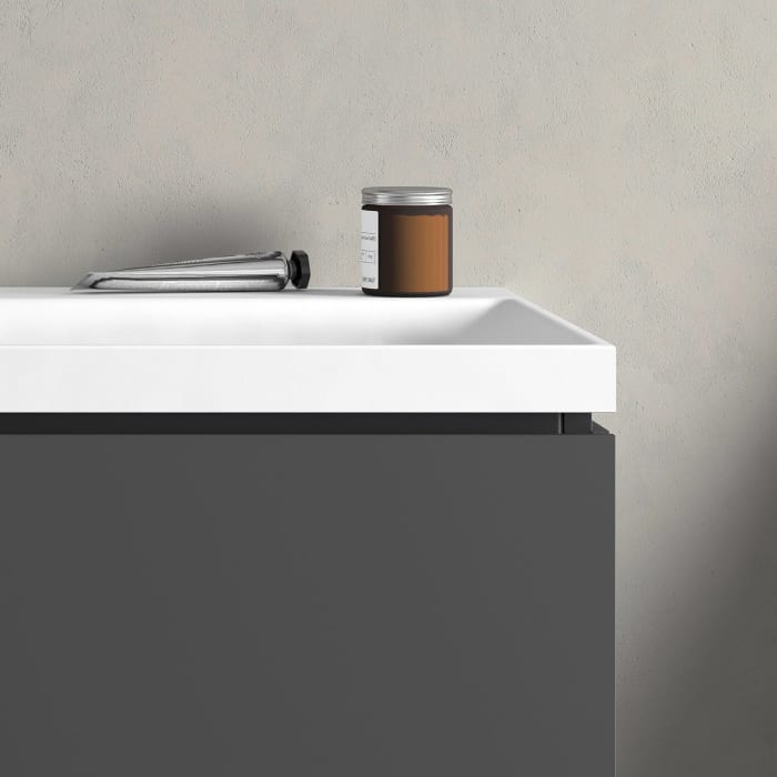 Duravit L-Cube c-shaped Möbelset mit Waschtisch mit 1 Hahnloch und Unterbau mit 1 Tür links, 45 x 48 cm